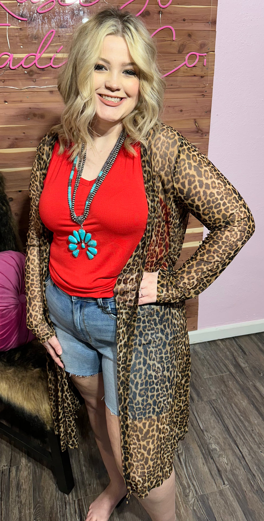 Sheer Leopard Cardigan Kasee Jo Trading Co