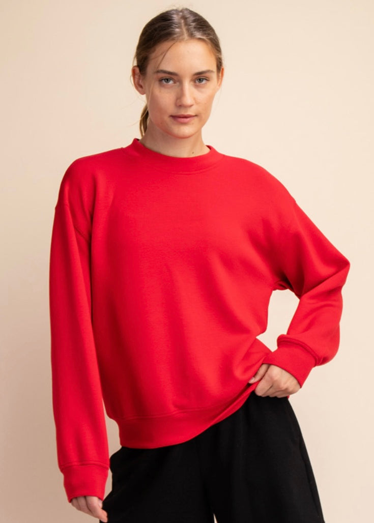 トップス RADIANT ran select original sweat Retro Fleece Sweatshirt With Open Edge On Hem – Merz b. Schwanen